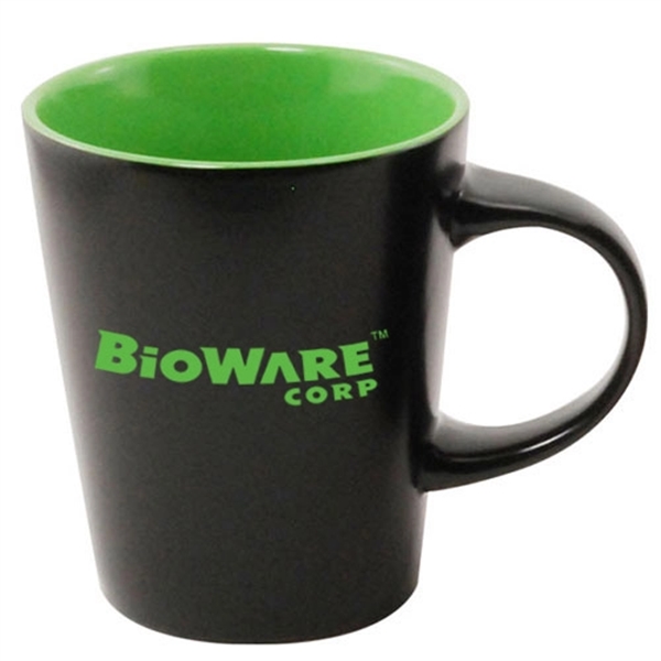 Black-Lime color option for 12 Oz Silk Black Coffee Mug And Colored Interior