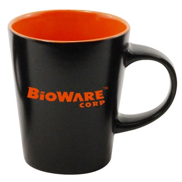 Black-Orange color option for 12 Oz Silk Black Coffee Mug And Colored Interior