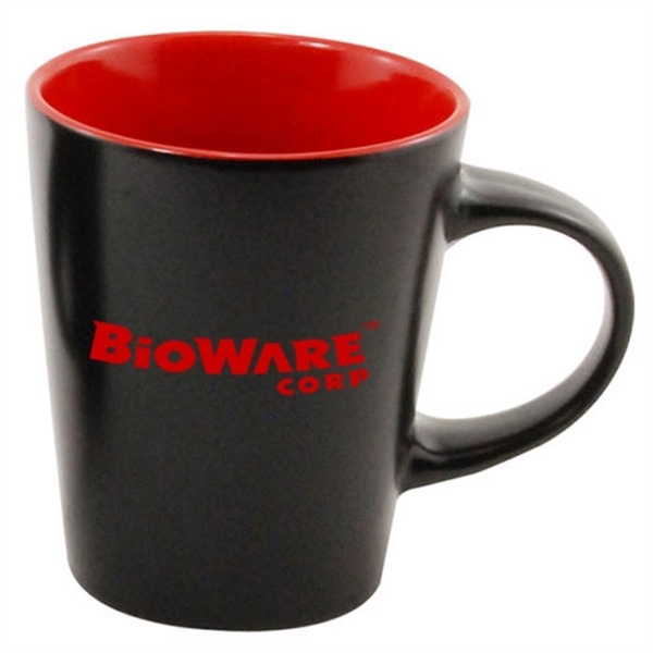 Black-Red color option for 12 Oz Silk Black Coffee Mug And Colored Interior