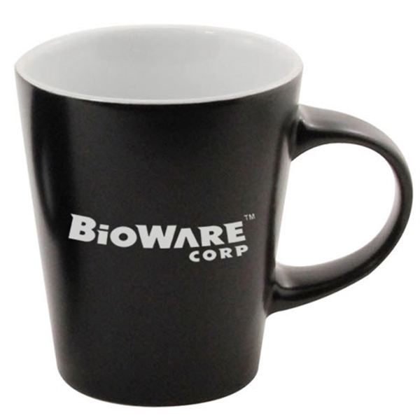 Black-White color option for 12 Oz Silk Black Coffee Mug And Colored Interior