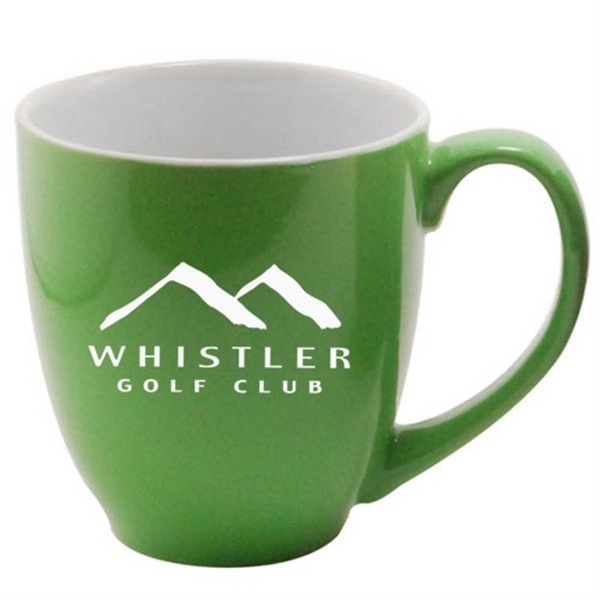 Lime color option for 14 Oz Colored Ceramic Coffee Mug With White Interior
