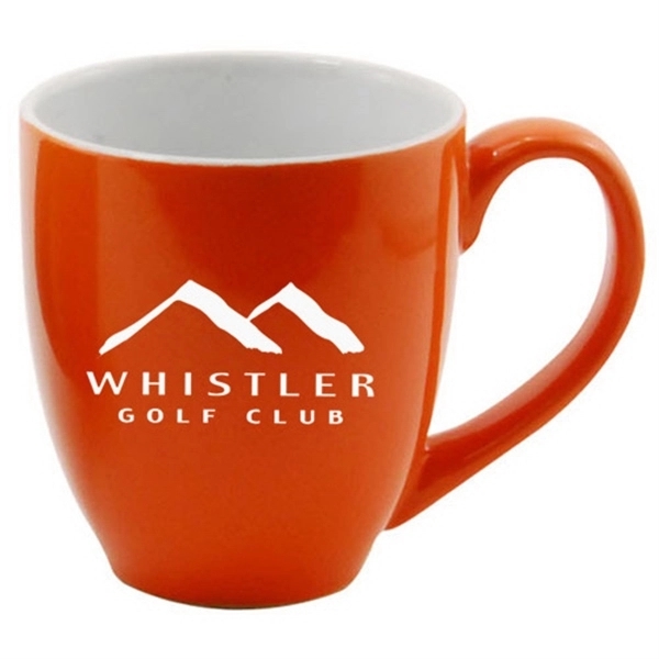 Orange color option for 14 Oz Colored Ceramic Coffee Mug With White Interior