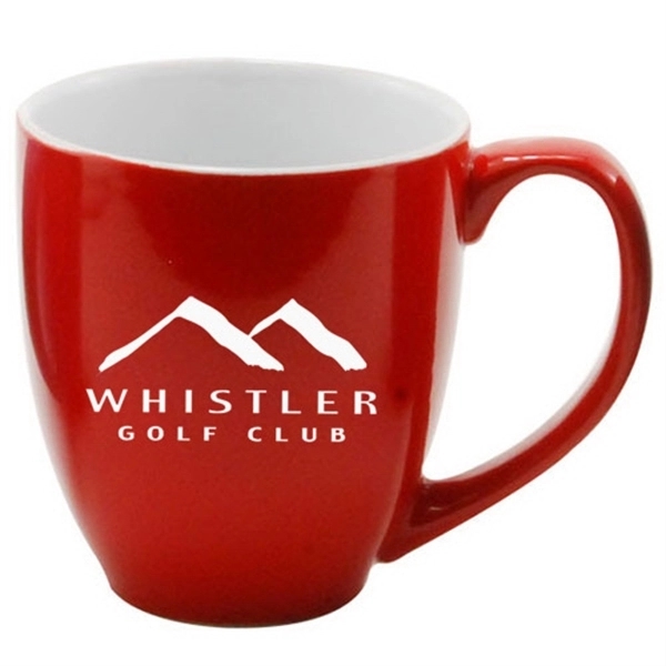 Red color option for 14 Oz Colored Ceramic Coffee Mug With White Interior