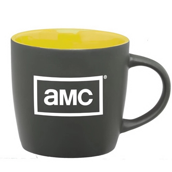 Matte Black-Yellow color option for 12 Oz. Matte Black Ceramic Coffee Mug With Colored Interior