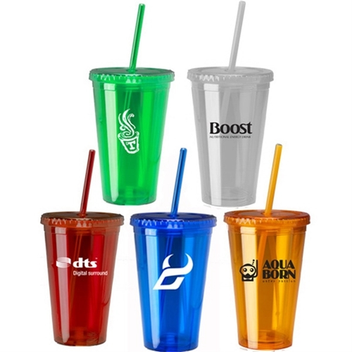 Main photo of 16oz Double Wall Acrylic Tumbler With Straw