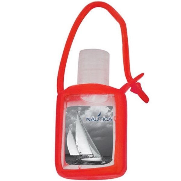 Red color option for .5 Oz Hand Sanitizer Gel In Silicone Keychain Case