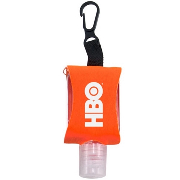Orange color option for .5 Oz Hand Sanitizer Gel In Neoprene Keychain Case