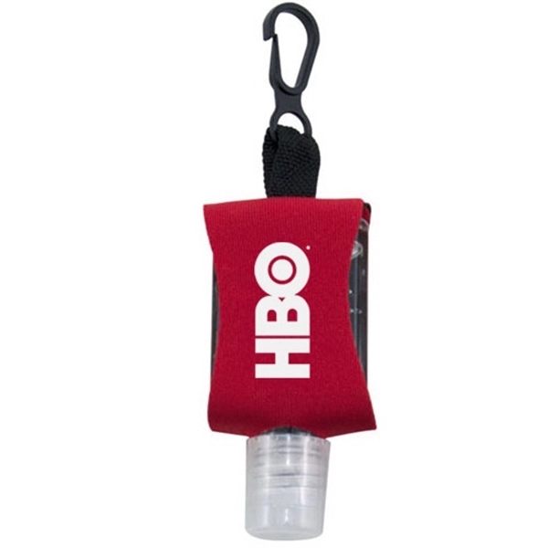 Red color option for .5 Oz Hand Sanitizer Gel In Neoprene Keychain Case