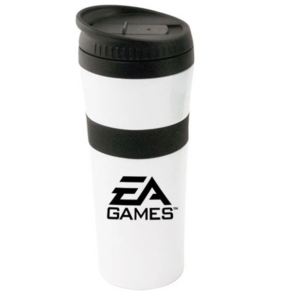 Black color option for 20 Oz White Stainless Steel Tumbler With Colored Accents