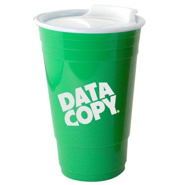 Green color option for 16 Oz Double Wall Insulated Party Cup With Lid