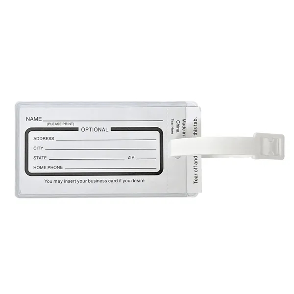 Tag/ White Plastic Strap (7-3/8") color option for Executive Luggage Tag
