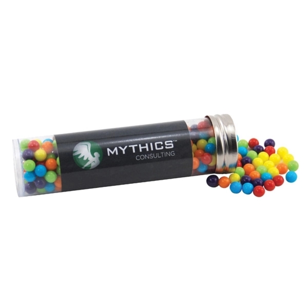 Clear color option for Mini Jawbreakers Candy In A 5 " Plastic Tube With Metal Cap