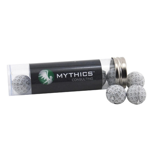 Main photo of Chocolate Golf Balls In A 5 " Plastic Tube With Metal Cap