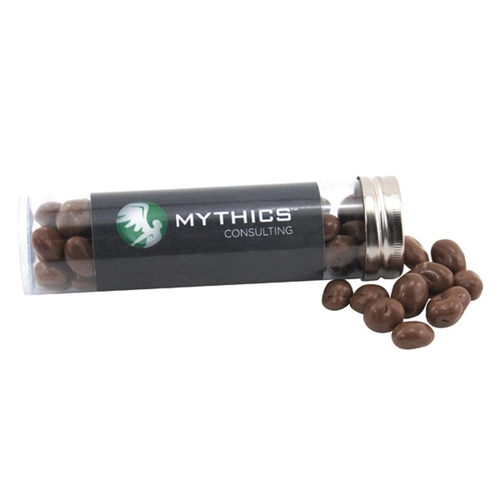 Main photo of 5 " Plastic Tube With Metal Cap Chocolate Covered Raisins