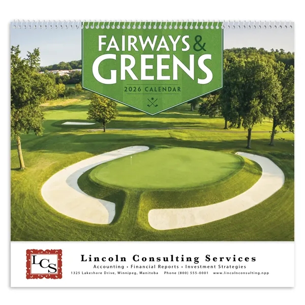 White color option for Fairways Greens Spiral Calendar