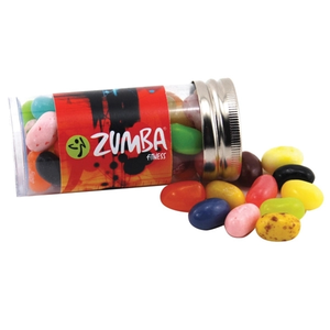 Photo of Jelly Bellys Candy In A 3 " Plastic Tube With Metal Cap