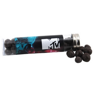 Photo of 6 " Plastic Tube With Metal Cap Chocolate Espresso Beans