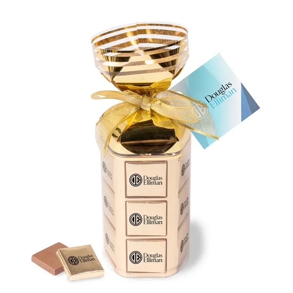 Gold-Clear color option for Chocolate Foiled Squares Gift Boxes