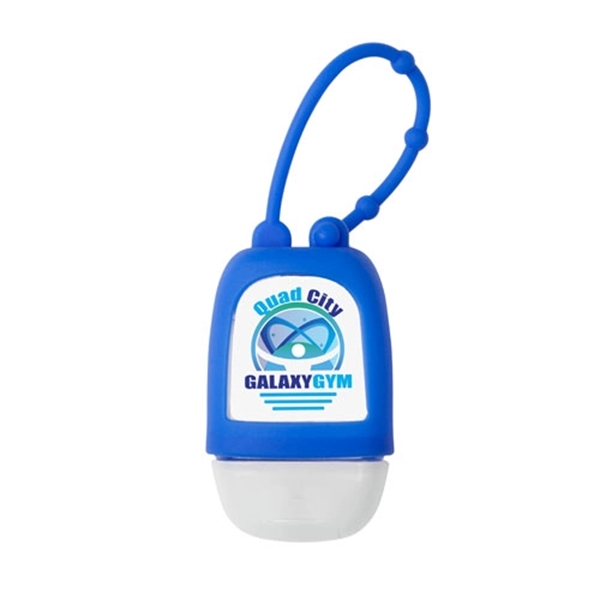 Blue color option for 1oz Hand Sanitizer Gel In Silicon Case W/ Strap