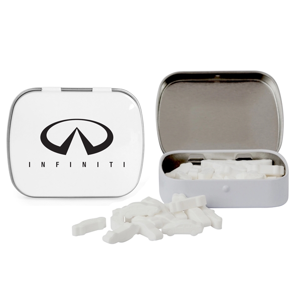 White color option for Domed Tin With Car Shaped Mints