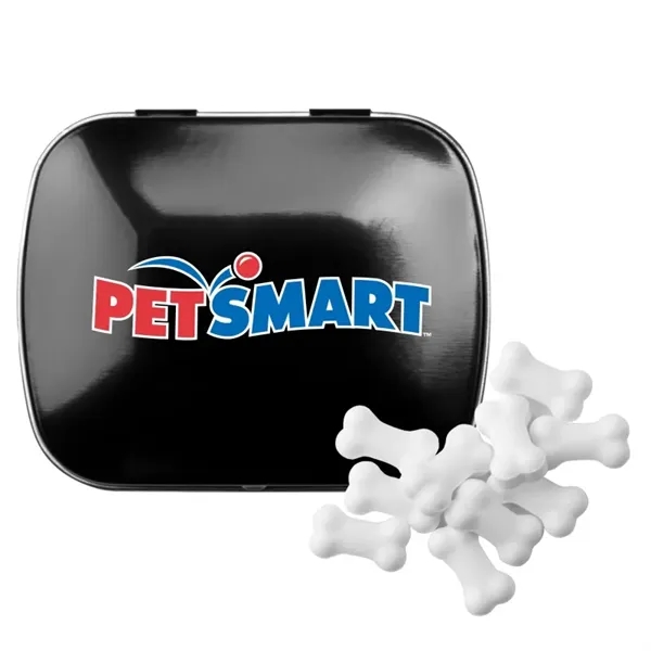 Black color option for Domed Tin With Bone Shaped Mints