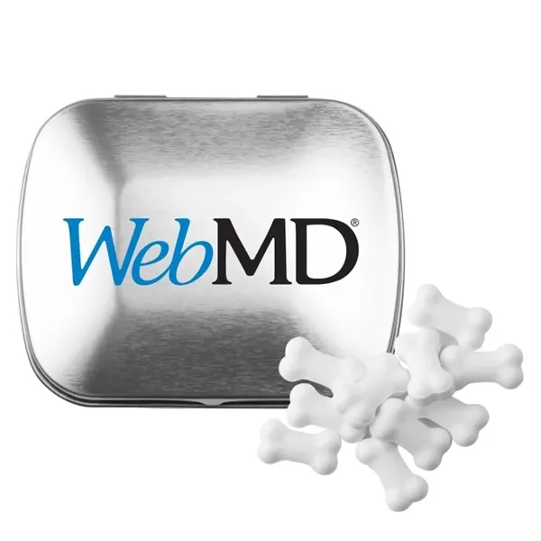 Silver color option for Domed Tin With Bone Shaped Mints