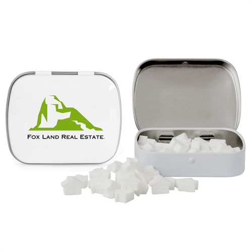 Main photo of Domed Tin With House Shaped Mints
