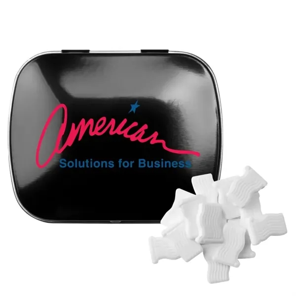 Black color option for Domed Tin With Flag Shaped Mints