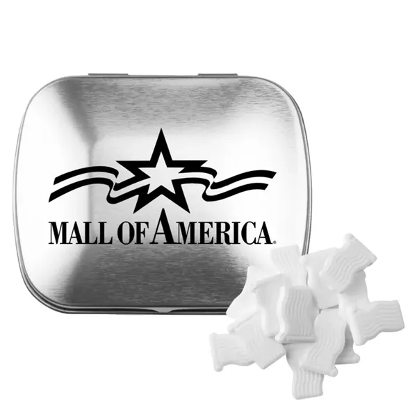 Silver color option for Domed Tin With Flag Shaped Mints