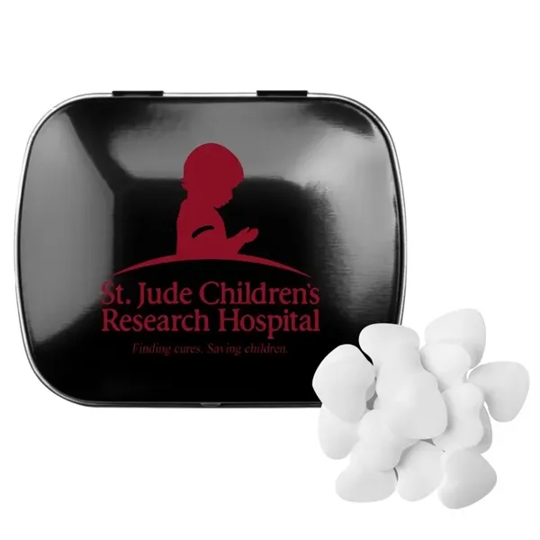 Black color option for Domed Tin With Heart Shaped Mints
