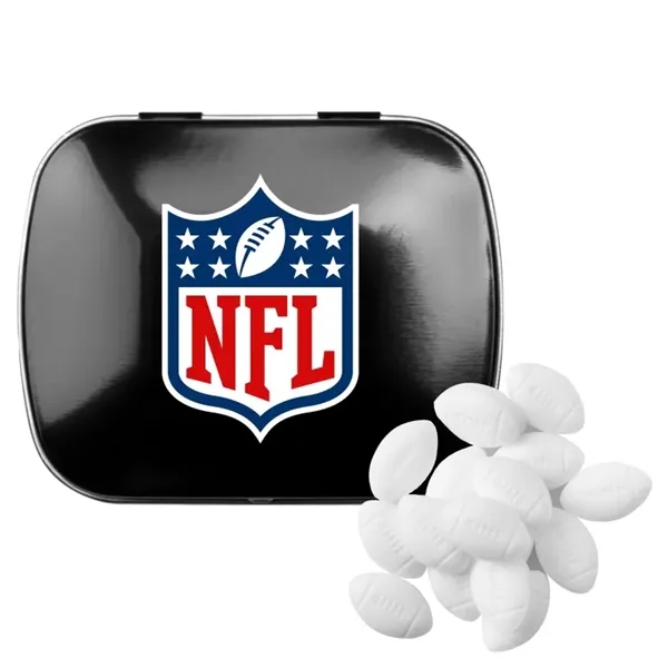 Black color option for Domed Tin With Football Shaped Mints
