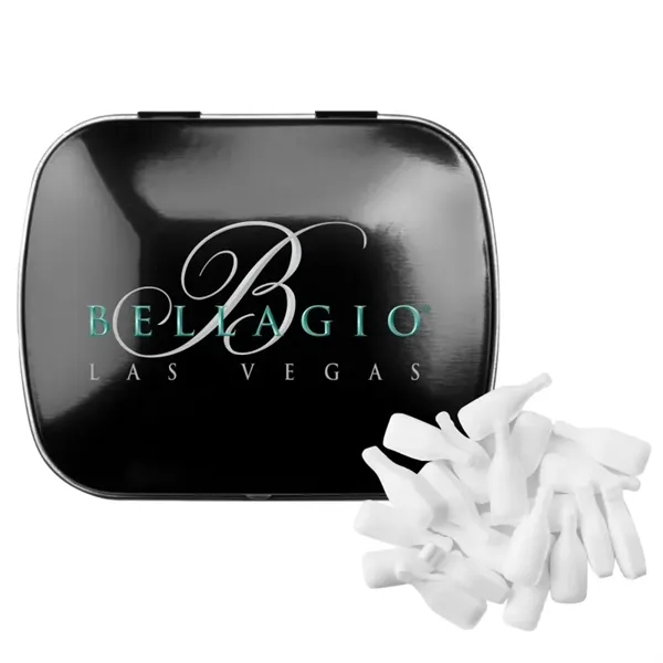 Black color option for Domed Tin With Bottle Shaped Mints