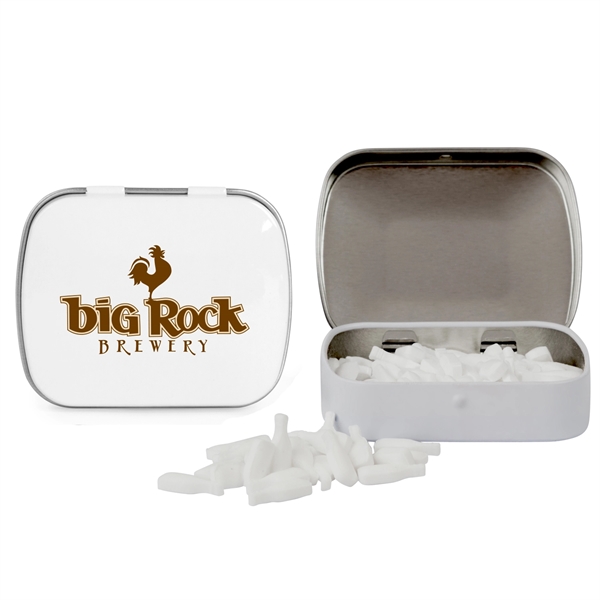White color option for Domed Tin With Bottle Shaped Mints