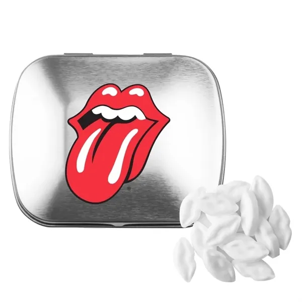 Silver color option for Domed Tin With Lip Shaped Mints