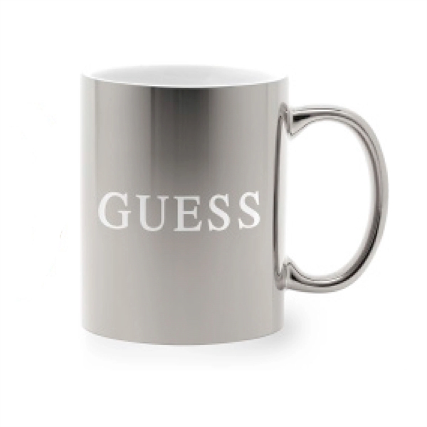 Iridescent Silver color option for 11oz. Metallic Ceramic Mug