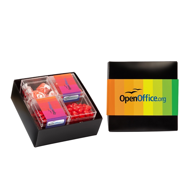 Black color option for Four Piece Sweet Box Set With Candy By Color Mix