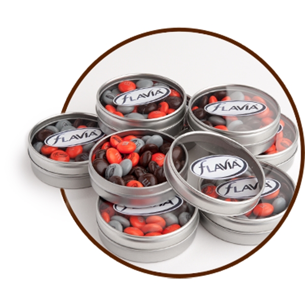 Silver color option for 1.5 Oz. Personalized M&M's® In Silver Tin With Custom Lid