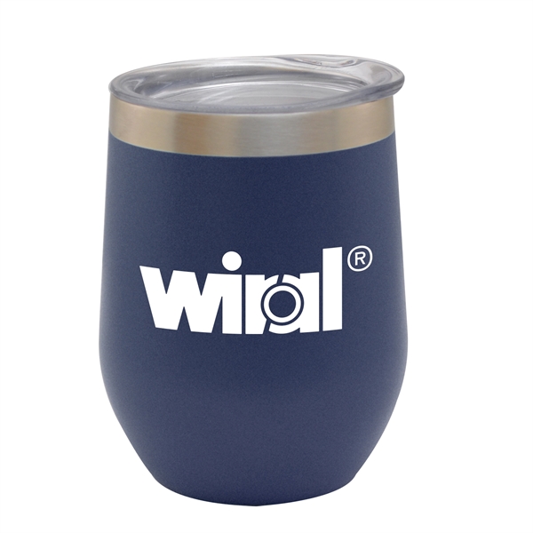 Blue color option for 12oz. Stemless Vacuum Insulated Wine Cup With Lid