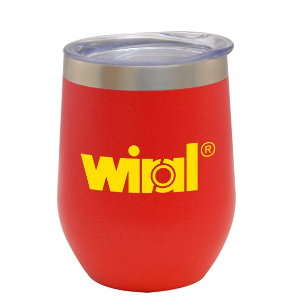 Red color option for 12oz. Stemless Vacuum Insulated Wine Cup With Lid