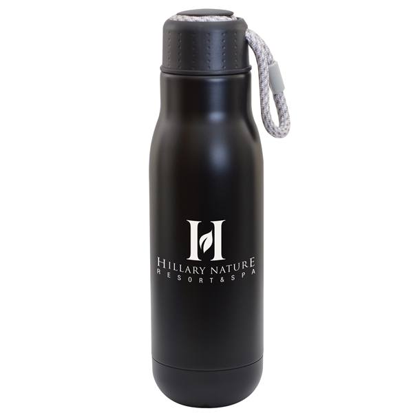 Matte Black color option for 16oz. Stainless Stl Insulated Vacuum Bottle With Bungee Lid