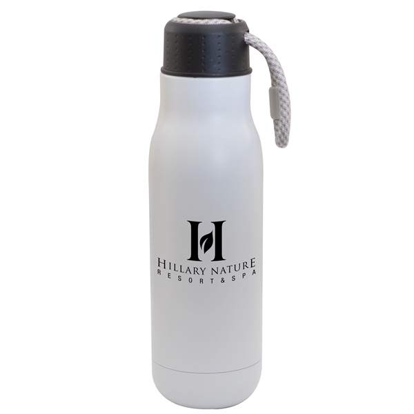 Matte White color option for 16oz. Stainless Stl Insulated Vacuum Bottle With Bungee Lid