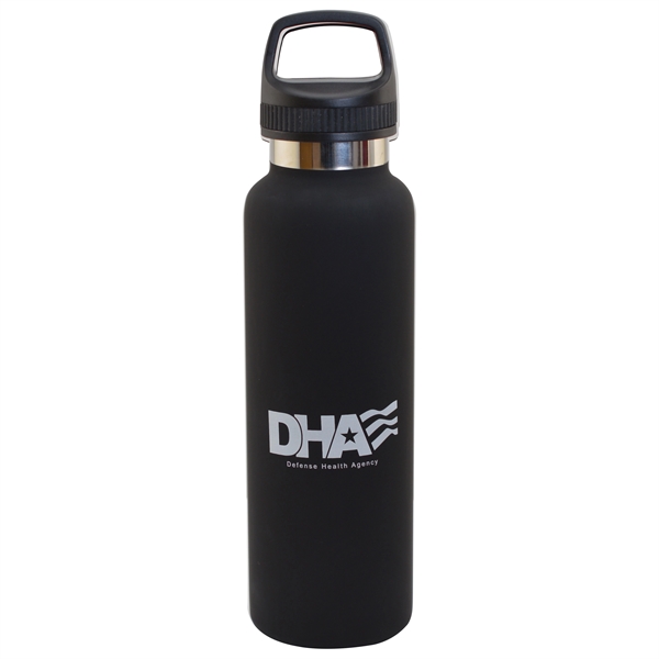 Black color option for 20oz. Stainless Steel Insulated Vacuum Bottle W/Handle Lid