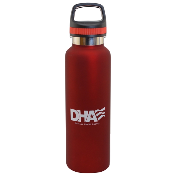 Red color option for 20oz. Stainless Steel Insulated Vacuum Bottle W/Handle Lid