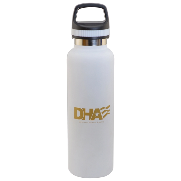 White color option for 20oz. Stainless Steel Insulated Vacuum Bottle W/Handle Lid