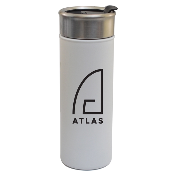 White color option for 18oz. Vacuum Tumbler With Flip Closure Lid