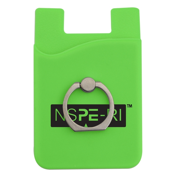 Lime color option for Silicone Phone Wallet W/ Metal Ring Holder