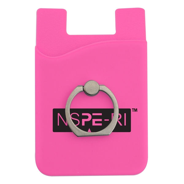 Pink color option for Silicone Phone Wallet W/ Metal Ring Holder