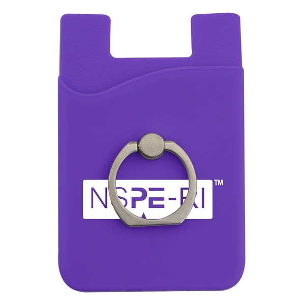 Purple color option for Silicone Phone Wallet W/ Metal Ring Holder