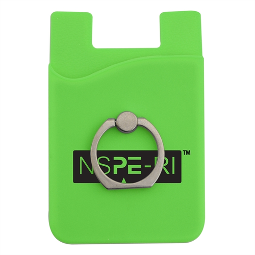 Main photo of Silicone Phone Wallet W/ Metal Ring Holder