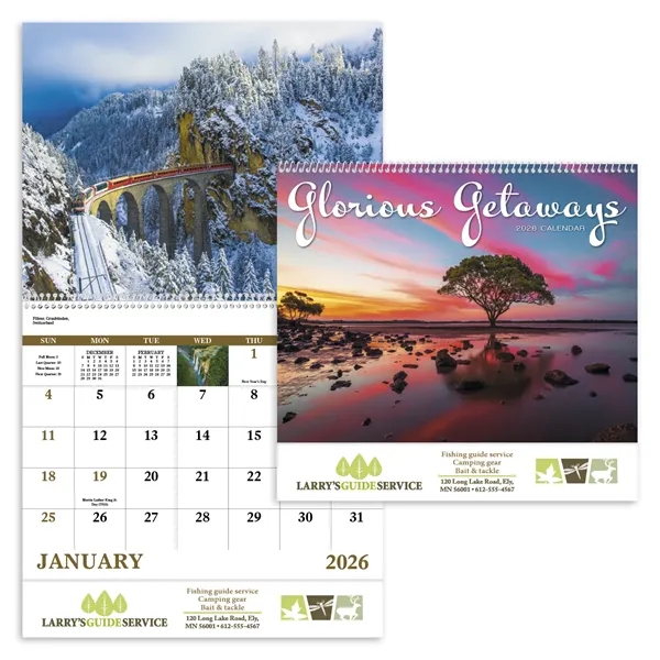 White color option for Glorious Getaways Spiral Calendar